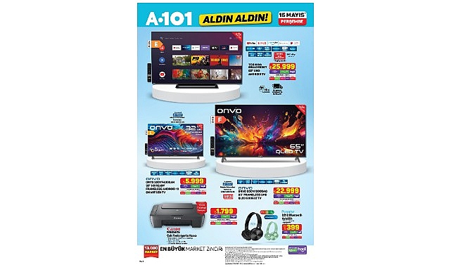 15 Mayıs’ta A101’de Elektronik ve Ev Ürünleri Satışa Sunuluyor