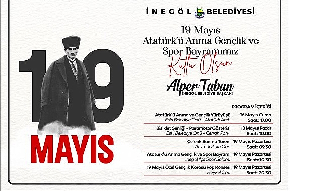 İnegöl Belediyesi’nden 19 Mayıs Programlarına Davet