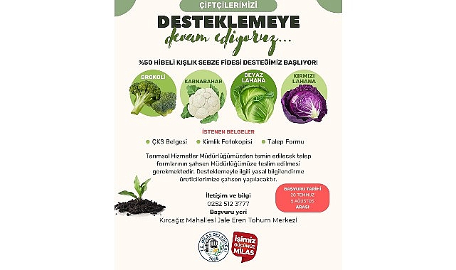 Yüzde 50 Hibelı Kışlık Sebze Fidesi Başvuruları Başlıyor